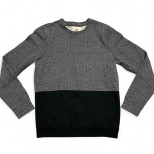 Hollister Grey and Black Colorblock Sweater